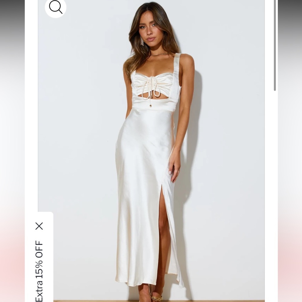 Hello Molly How Bout You Midi Dress Ivory Size Small